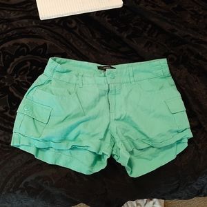 Forever 21 Shorts Mint Green Linen